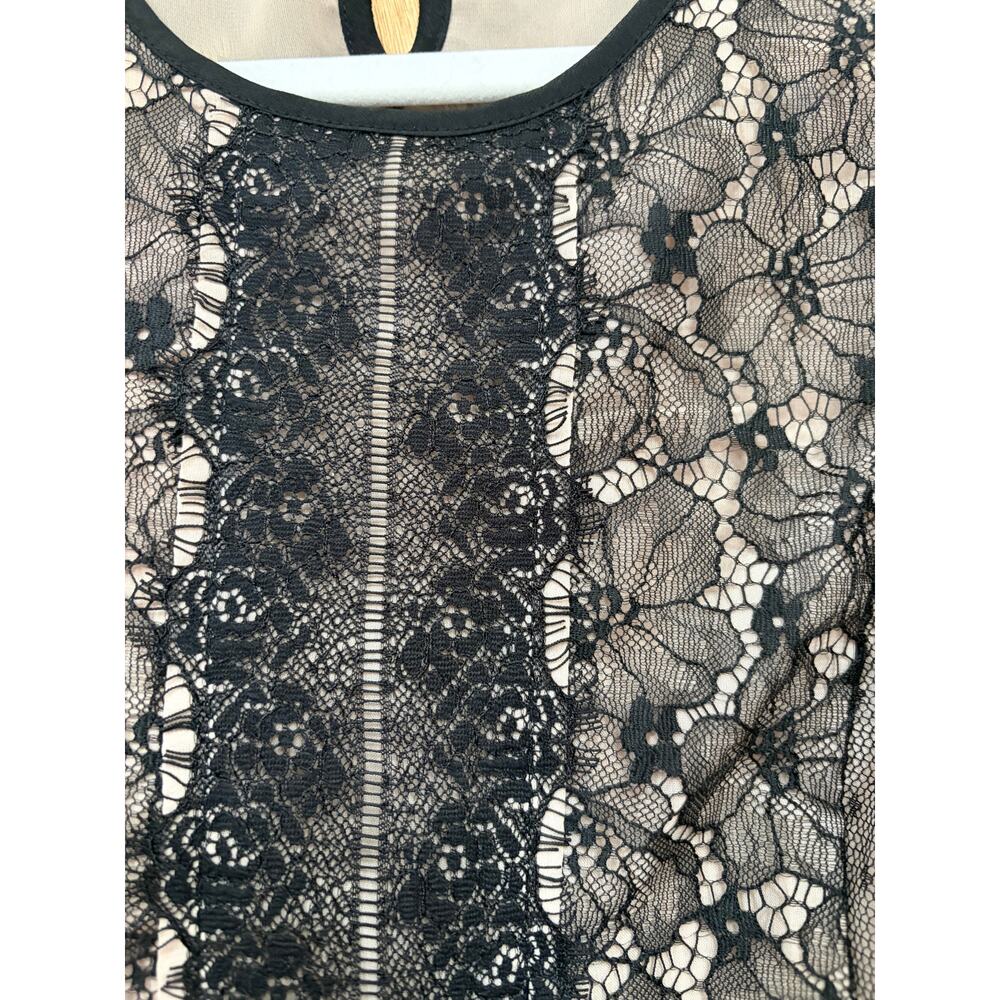 Ann Taylor LOFT Petite XS Black Lace Peplum Sleeveless Blouse Top - Picture 3 of 6